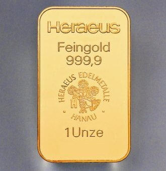 Goldbarren 1oz HERAEUS - "Resale"