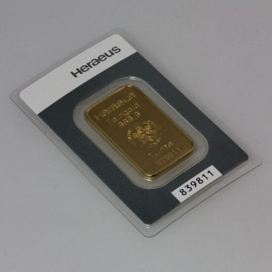 Goldbarren 1oz Kinebar HERAEUS