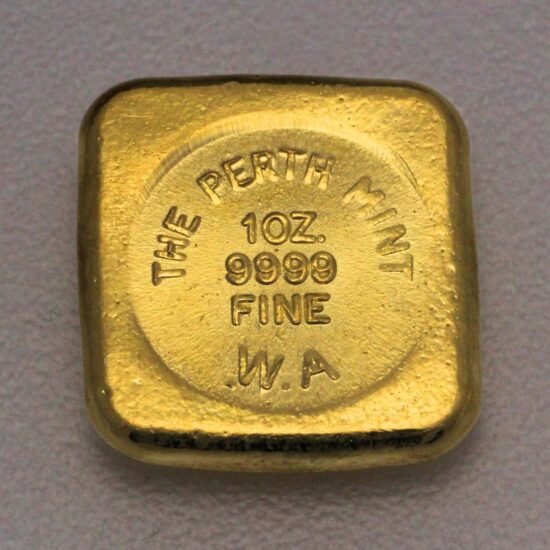 Goldbarren 1oz THE PERTH MINT gegossen quadratische