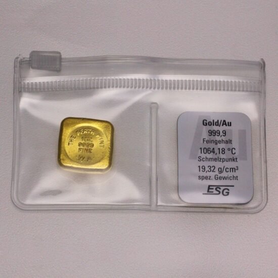 Goldbarren 1oz THE PERTH MINT gegossen quadratische
