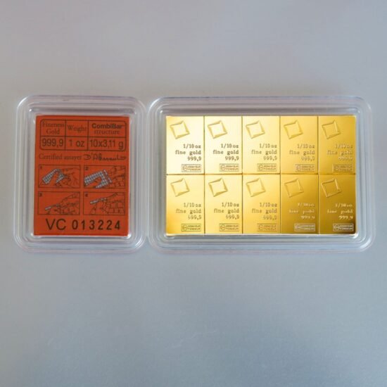 Goldtafel VALCAMBI (10x 1/10oz Au) "CombiBar"