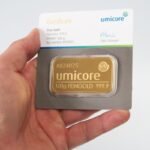 100g Umicore Goldbarren Blister