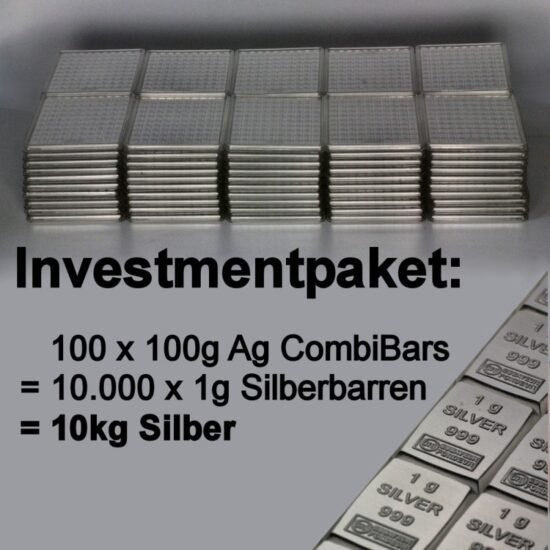 00x 100g Silbertafel CombiBar – 10kg Silber