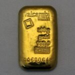 Goldbarren 100g VALCAMBI, gegossen