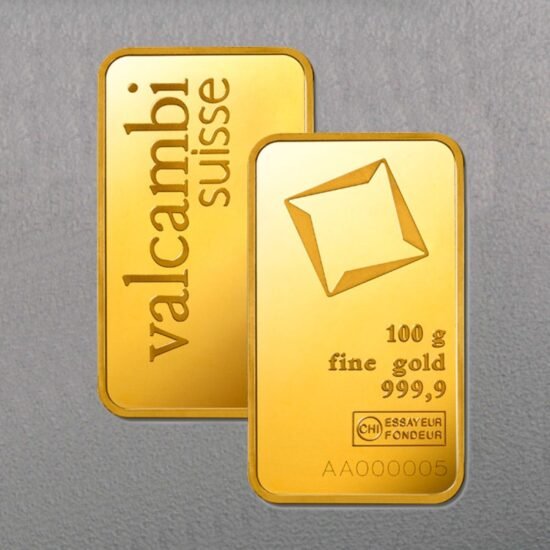 100g Valcambi Goldbarren Geprägt