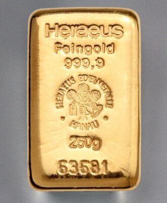 Goldbarren 250g HERAEUS, gegossen