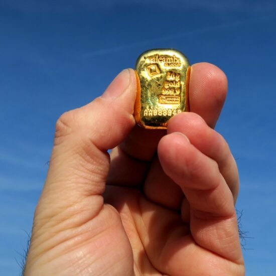 Goldbarren 50g VALCAMBI, gegossen