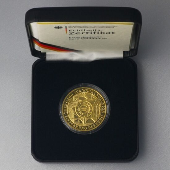 Goldmünze 200 Euro "Einführung des Euro" 2002 Etui
