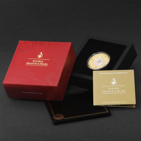 2oz Double Dragon 2024 Goldmünze – Perth Mint PP