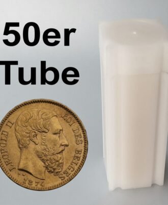 50 x 20 Francs Leopold II Goldmünze – Belgien Tube