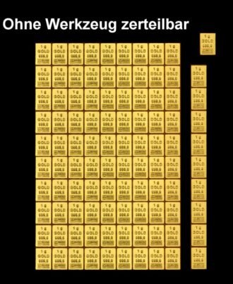 Goldtafel (100x 1g Feingold) "CombiBar"